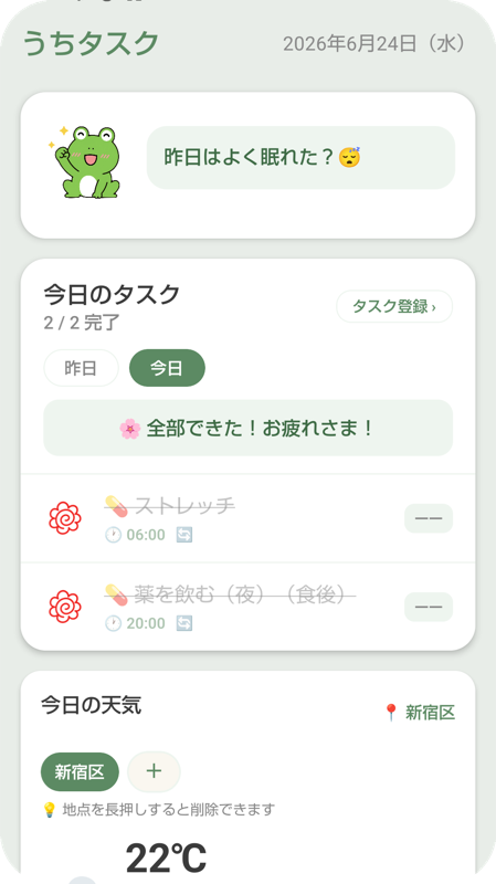 使用中のホーム